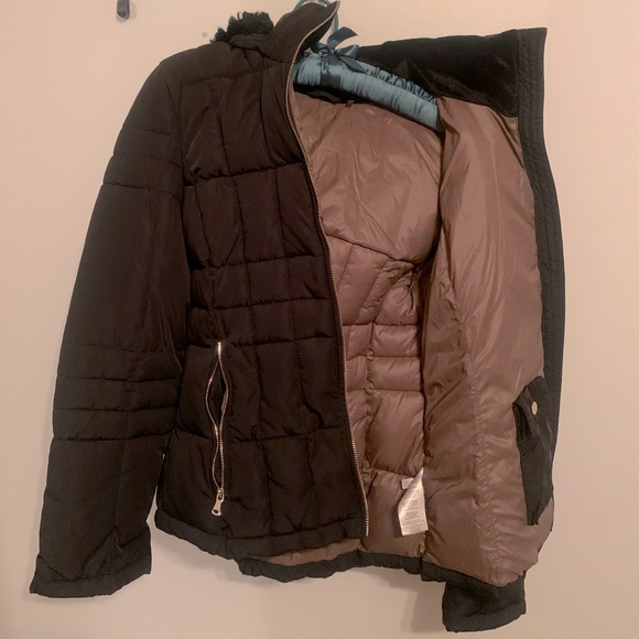 Calvin Klein Puffy Coat with Removable Faux Fur Hood - Picture 7 of 8